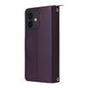For iPhone 12 / 12 Pro Nine-card Slots Zipper Wallet Bag Leather Phone Case(Dark Purple)
