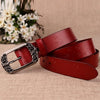 ZK--067 Retro Engraved Buckle Butterfly Print Pin Buckle Leather Belt, Length: 105cm(White)