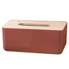 Grooved Drawer Box Home Living Room Tissue Box with Log Cover, Phone Holder Function(Dark Flesh Pink)