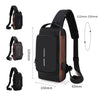 Men Multifunctional Waterproof Password Anti-theft Chest Bag(Black)
