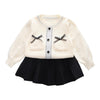 Girls Sweater+ Dress Kit Small Incense Wind Knitted Sweet Princess Outfits, Size: 100cm(Pink)