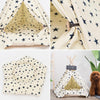 Canvas Pet Tent Bed, Large 60x60x70cm, Navy/Red Star, Cat/Dog