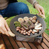 Outdoor Camping BBQ Cast Iron Grill Pan,Style: Baking Pan+Net+Hemp Rope+Storage Bag