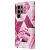 For Samsung Galaxy S25 Ultra 5G Marble Bronzing Stitching Leather Phone Case(Purple)