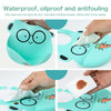Waterproof Baby Bib Children Silicone Feeding Bag, Colour:Cyan Spectacled Bear