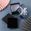10 PCS Bowknot Jewelry Gift Box Square Jewelry Paper Packaging Box, Specification: 9x9x4cm(Dark Blue)