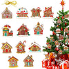 11pcs /Set House Christmas Decorations Pendants PVC Hanging Christmas Tree Ornaments Scene Arrangement Props