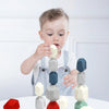 5 Grains Pine Original Color Children Early Teachings Stack Stone Building Blocks Wood Stack Stone Toys