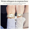 1pair OLEVS 5563 Couple Luminous Waterproof Quartz Watch(White + Gold)