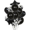 1 Set 18 Inch Aluminum Pearl Sequins Balloon Set Party Decoration Holiday Decoration(Black)