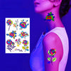 Fluorescent Face Waterproof Environmental Protection Tattoo Stickers Nightclub Bar Flower Arm Stickers(OHB-001)