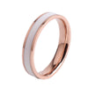 Simple Black White Epoxy Couple Ring Women Titanium Steel Ring Jewelry, Size: US Size 7(White Glue Rose Gold)