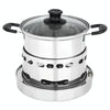 Portable Outdoor Stainless Steel Wick Alcohol Stove Single Small Pot Set, Size: 14cm
