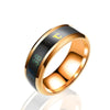 Smart Temperature Ring Stainless Steel Personalized Temperature Display Couple Ring, Size: 13(Rose Gold)