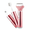 220V 3 In 1  Water Proof Rechargeable Vibrissa Eyebrows Trimmer Body Hair Denuding Machine Set, EU Plug(Pink)