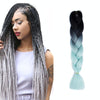 Fashion Color Gradient Individual Braid Wigs Chemical Fiber Big Braids, Length: 60cm(41 Black+Light Green)