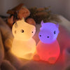 JX-YD-08 Silicone Calf Cow Night Light LED Colorful Dimming Pat Sleeping Bedside Lamp