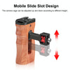 PULUZ 3/8 inch Screw Universal Camera Wooden Side Handle with Cold Shoe Mount for Camera Cage Stabilizer(Black)