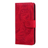For Asus Zenfone 9 Tiger Embossing Pattern Flip Leather Phone Case(Red)