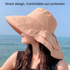 8062 Women Summer Neck Protection Sunscreen Hat Large Brim Fisherman Hat(Light Gray)