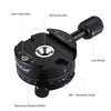 PULUZ Aluminum Alloy 360 Degree Rotation Panorama Ball Head with Quick Release Plate for Camera Tripod Head