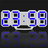 Multi-Function Large 3D LED Digital Wall Alarm Clock with Snooze Function, 12/24 Hours Display for Home, Kitchen, Office, DC 5V, CE Certificated(Blue)