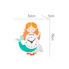 Cartoon Shake Wall Clock Children Room Decoration Wall Clock (Mermaid)