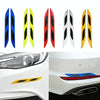 2 Sets Carbon Fiber Warning Sticker Car Anti-Collision Strip Leaf Plate Reflective Sticker Hood Light Eyebrow Anti-Collision Drops Sticker(4 PCS   (Bumper Yellow))