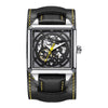 Ochstin 7237 Business Leather Wrist Wrist Waterproof Luminous Skeleton Mechanical Watch(Silver+Black)