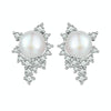 BSE761 Sterling Silver S925 White Gold Plated Zirconia Bead Earrings