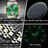 OLEVS 6607 Multi-function Men Big Flywheel Automatic Waterproof Mechanical Watch(Silver Gold Green)