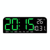 LED Screen Digital Display Desktop Alarm Clock Multifunctional Decoration Wall Clock(Green)