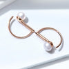 S925 Sterling Silver Shell Beads Simple Earrings, Color:Rose Gold