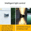 6 LED Solar Outdoor Garden Stainless Steel Wall Lamp(Color Light)