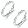 2 PCS Q38 Couples Mobius Twist Open Adjustable Ring For Womens