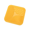 Silicone Licking Pad, Small Yellow, Suction Cup, Slow Feeder Dog Bowl