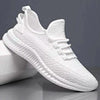 Men Breathable Sneakers Fly Woven Casual Mesh Shoes, Size: 40(Feather White)