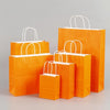 10 PCS Elegant Kraft Paper Bag With Handles for Wedding/Birthday Party/Jewelry/Clothes, Size:16x22x8cm(Orange)