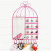 Birdcage Shape Ear Stud Earrings Bracelet Pendant Necklace Jewelry Display Storage Rack(Pink)