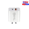 TCS-20WACA 20W PD Type-C + QC 3.0 USB Interface Fast Charging Travel Charger with USB-C / Type-C to 8 Pin Fast Charge Data Cable AU Plug