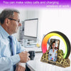 Flame Mountain Ambient Light Wireless Charger Smart Alarm Clock Bluetooth Speaker with Wake-up Function(Black)