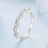 S925 Sterling Silver Platinum Plated Sparkling Simple Rivet Ring, Size: No.6(BSR530)