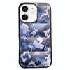 For iPhone 12 Camouflage Eiderdown Airbag Phone Case(Blue-A)