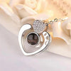 100 Language I Love You Projective Girl Two Heart Pendant Necklace Jewelry