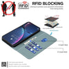 For Samsung Galaxy S25 / S24 5G Geometric Pattern RFID Leather Phone Case(Green)