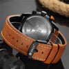 CURREN M8291 Chronograph Watches Casual Leather Watch for Men(Black case black face)