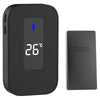 Wireless Doorbell with Temperature Display, 150m Range, EU Plug - Black