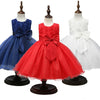 Purple Girls Sleeveless Rose Flower Pattern Bow-knot Lace Dress Show Dress, Kid Size: 140cm