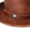 Retro Style PU Leather Round Top Magic Hat Gentleman Party Bow Hat, Size: One Size(Black)