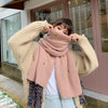 Winter Students All-Match Knitting Thickening Warm Small Fresh Scarf, Size:210 x 40cm(Avocado-Pink)